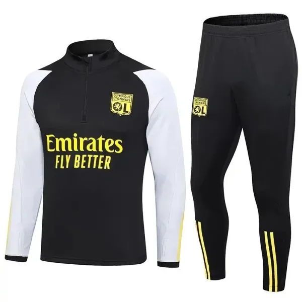 Olympique Lyonnais Training Tracksuit Black/White/Yellow - 1