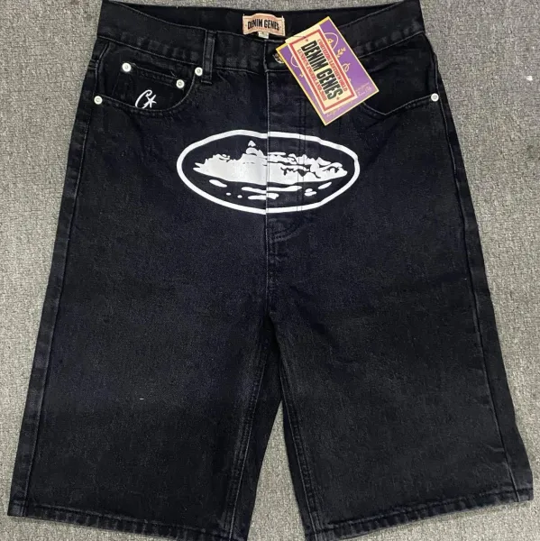 Denim Genes x Convergent Eastern World Island Graphic Denim Shorts - 1