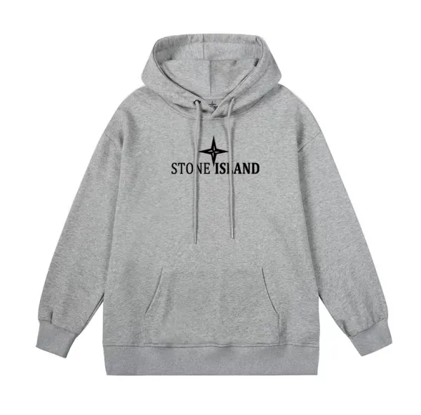 Stone Island Logo Hoodie Gray - 1