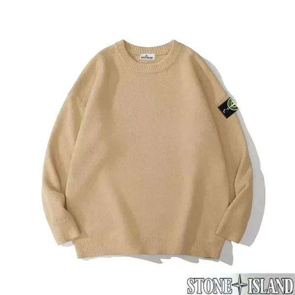 Stone Island Crewneck Knit Beige Sweater - 1