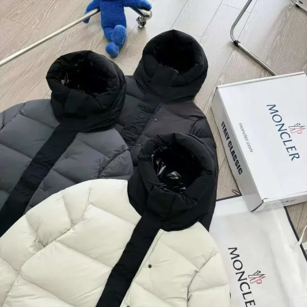 Moncler x Balenciaga Down Jacket Gray with Black Hood and Balenciaga Sweatpants - 7
