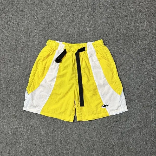 Off-White Diagonal Stripe Yellow White Shorts - 1