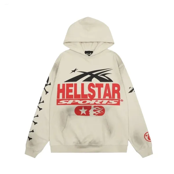 Hellstar Sports Graphic Hoodie Beige - 1