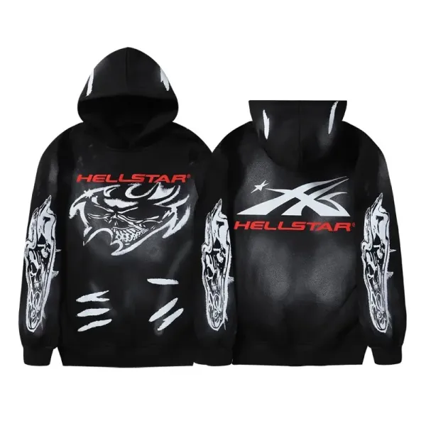 Hellstar Skull Graphic Hoodie Black - 1
