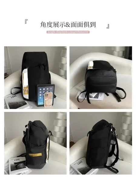 Custom Red and Black Panelled Casual Backpack - 8