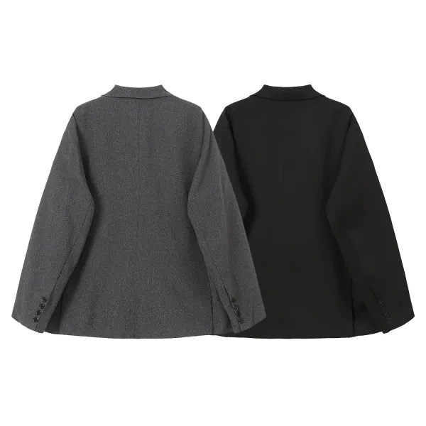 Wet Done Structured Blazer Gray Outerwear - 6