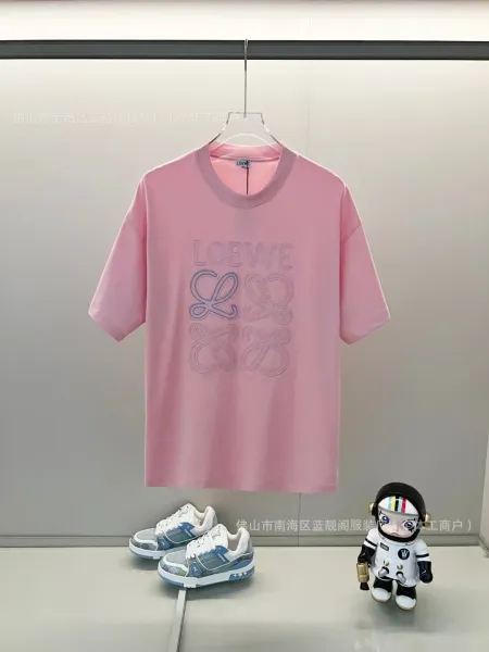 Loewe Anagram Embroidered Pink T-Shirt - 1