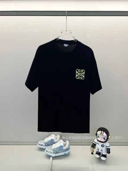 Loewe Anagram Embroidered Black T-Shirt - 1