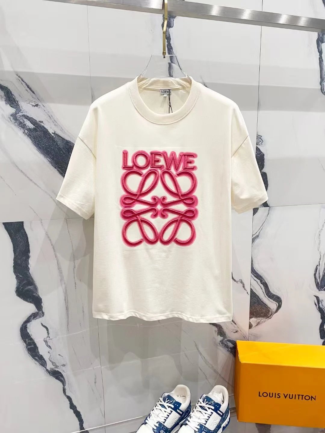 Embroidered Cotton Crew Neck Short Sleeve T-Shirt photo 5