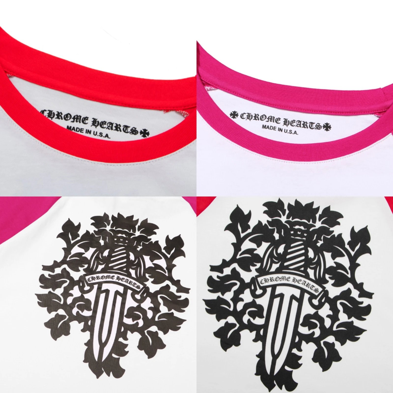 Chrome Hearts Long Sleeve T-Shirt Gray with Pink Logo - 5