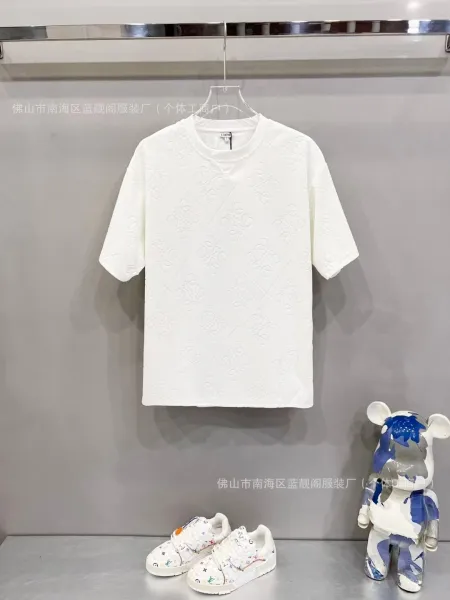 Loewe Anagram Embossed Cotton T-Shirt White - 1