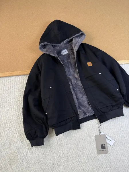 Carhartt WIP Active Jacket Black with Fleece Lining Jacket - 1