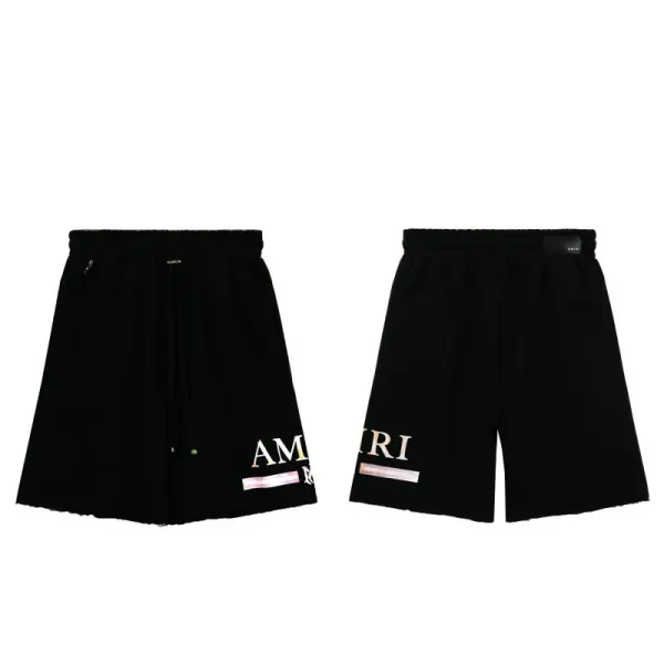 Amiri Logo-Print Drawstring Shorts Black - 1