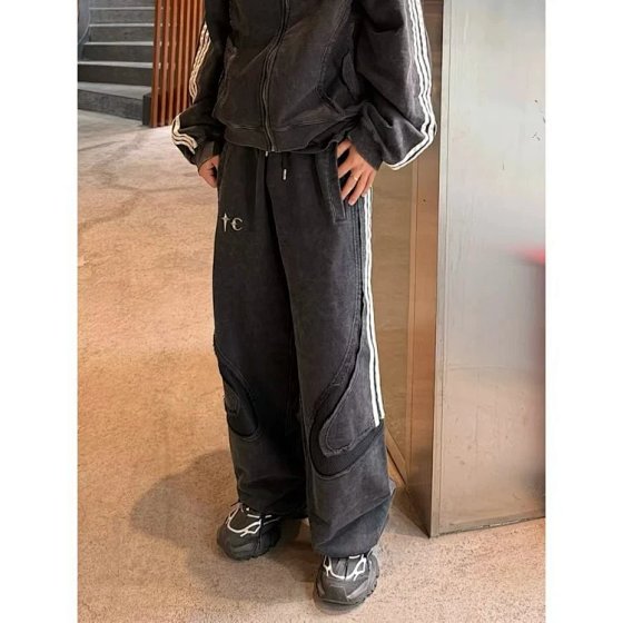 Heavy Industry Embroidered Metal Label Straight Tube Loose Waist Pants Tc, ad