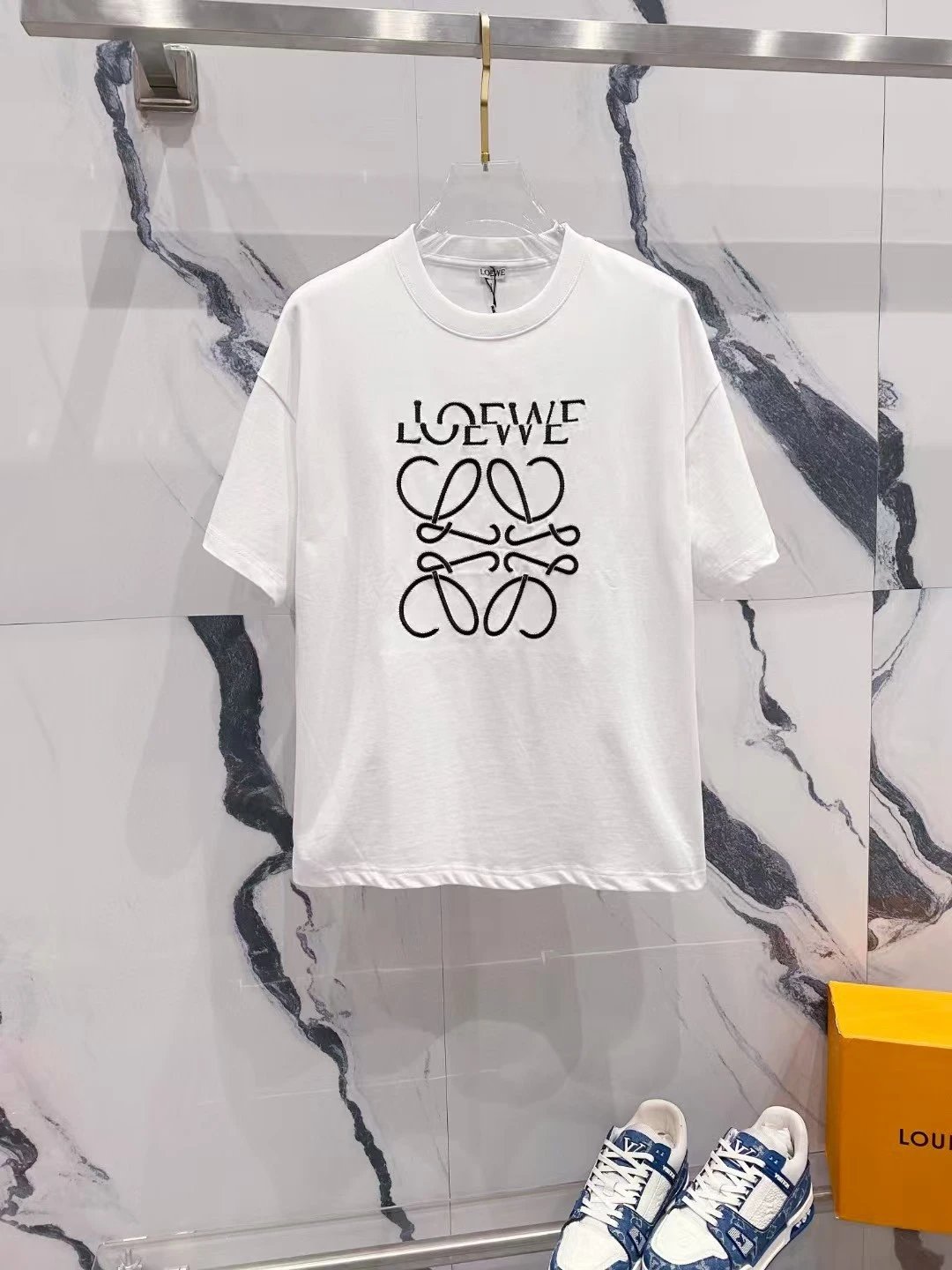 Embroidered Cotton Crew Neck Short Sleeve T-Shirt photo 7