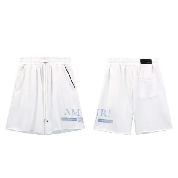 Amiri Logo-Print Drawstring Shorts White - 1