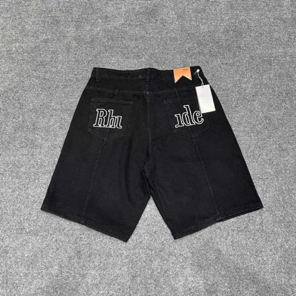Denim Tears Logo-Embroidered Light Wash Denim Shorts - 5