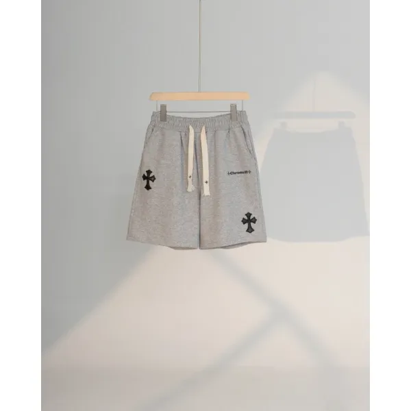 Chrome Hearts Cross Embroidered Gray Sweatshorts - 1