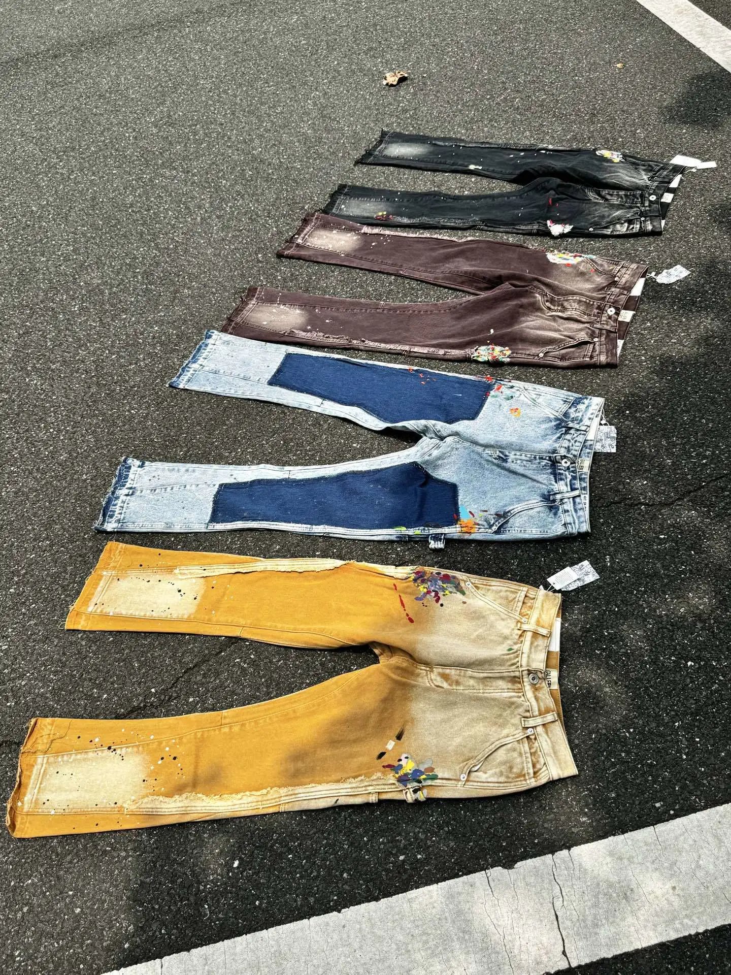 Splatter-Painted Denim Flared Jeans photo 8