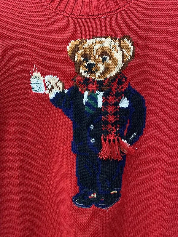 Ralph Lauren Polo Bear Embroidered Pink Sweater - 45