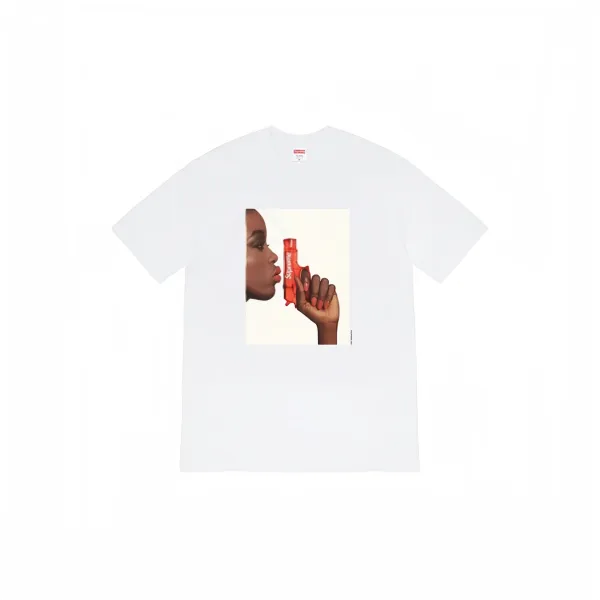 Supreme Red Water Gun Print White T-Shirt - 1