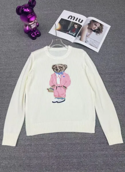 Ralph Lauren Polo Bear Knit Sweater Cream - 1