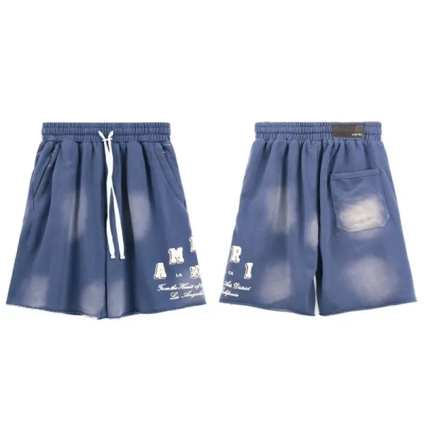 Amiri Washed Denim-Effect Shorts Navy Blue Shorts - 1