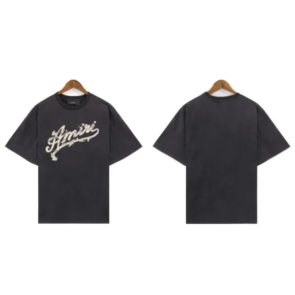 Amiri Script Logo Washed Black T-Shirt - 1