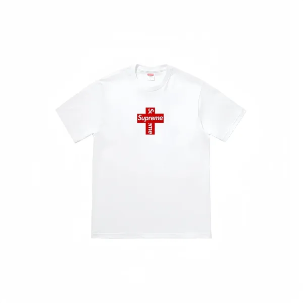 Supreme Cross Logo White T-Shirt - 1