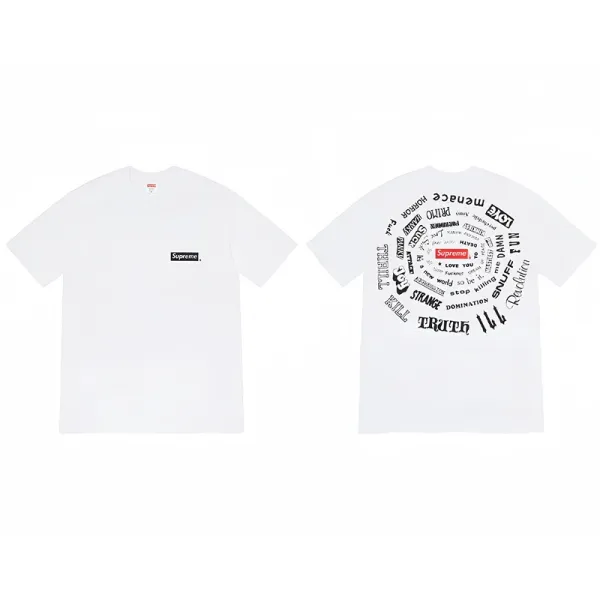 Supreme Word Cloud T-Shirt White - 1