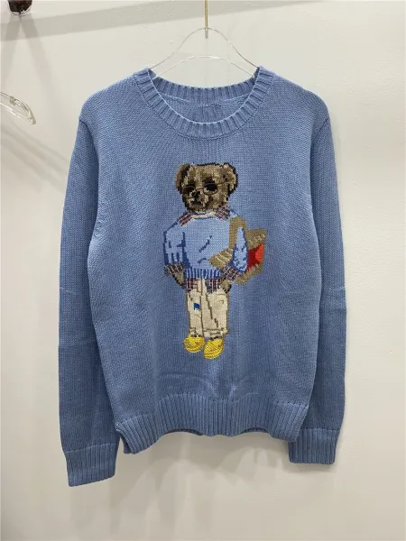 Polo Ralph Lauren Bear Knit Sweater Light Blue - 1