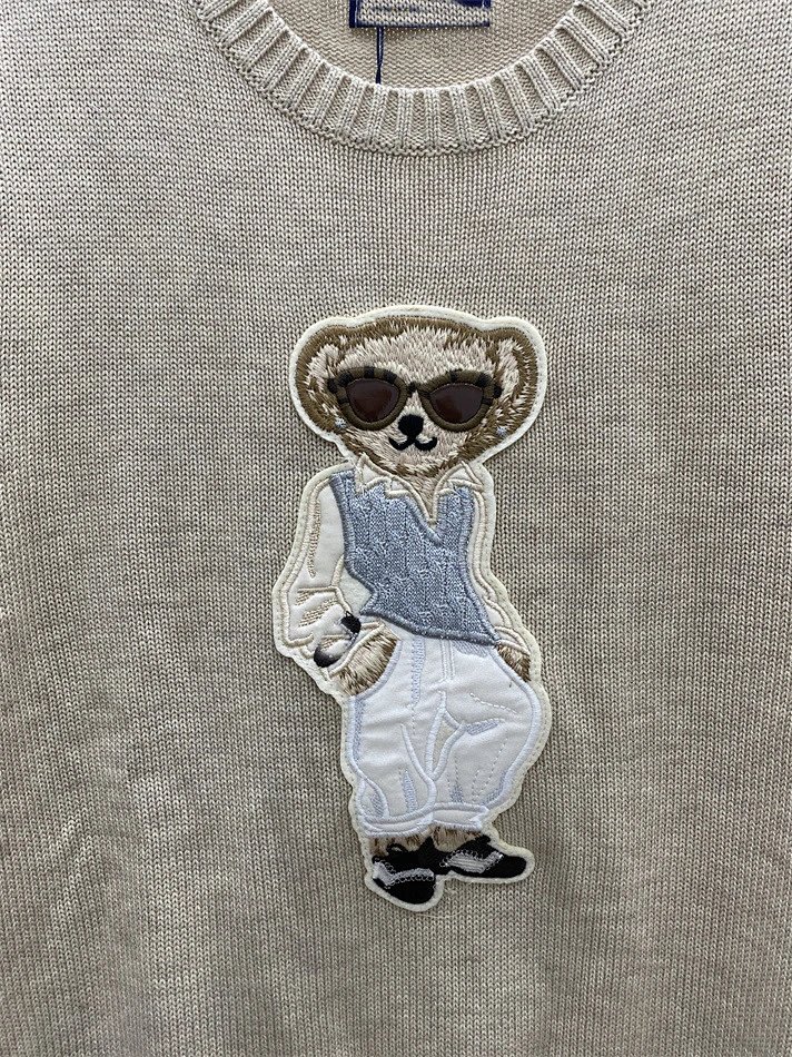 Polo Ralph Lauren Bear Embroidered Beige Sweater product detail 2 in Litbuy spreadsheet finds
