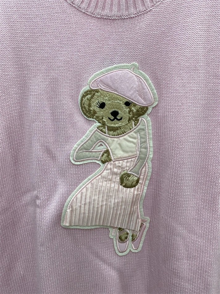 Ralph Lauren Polo Bear Embroidered Pink Sweater - 17