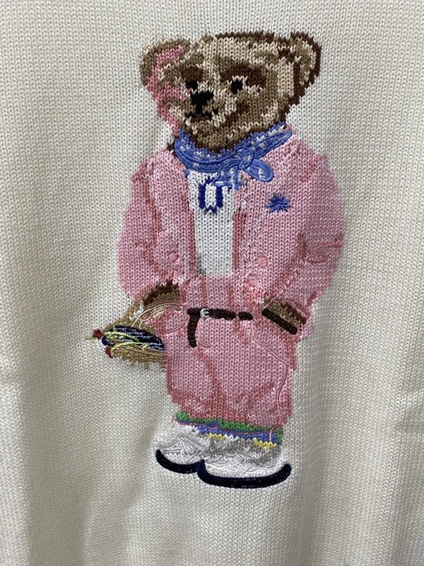 Ralph Lauren Polo Bear Embroidered Pink Sweater - 59