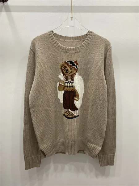 Polo Ralph Lauren Bear Knit Sweater Beige - 1