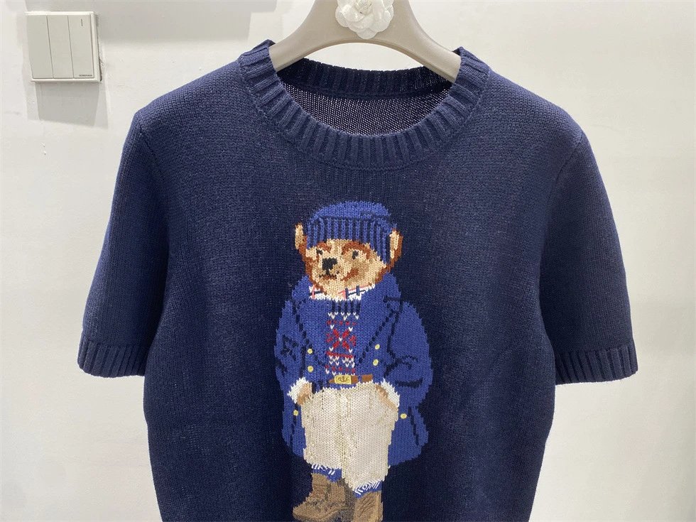 Ralph Lauren Polo Bear Embroidered Pink Sweater - 36