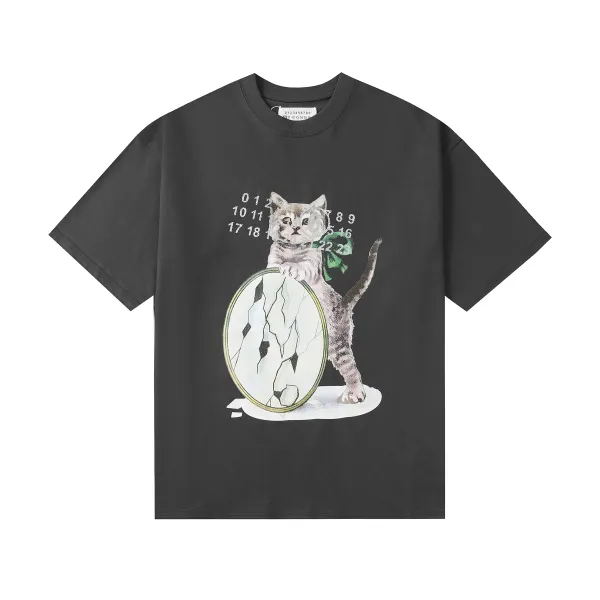 Maison Margiela Cat Print Oversized T-Shirt Black - 1
