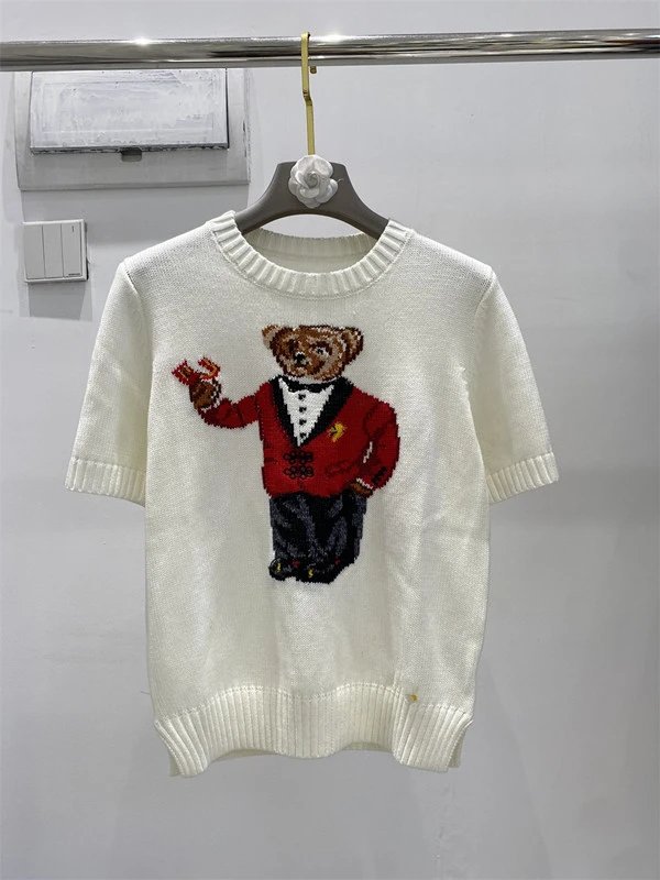 Ralph Lauren Polo Bear Embroidered Pink Sweater - 43