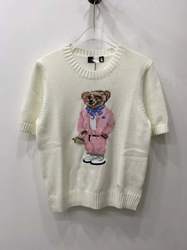 Ralph Lauren Polo Bear Embroidered Pink Sweater - 60