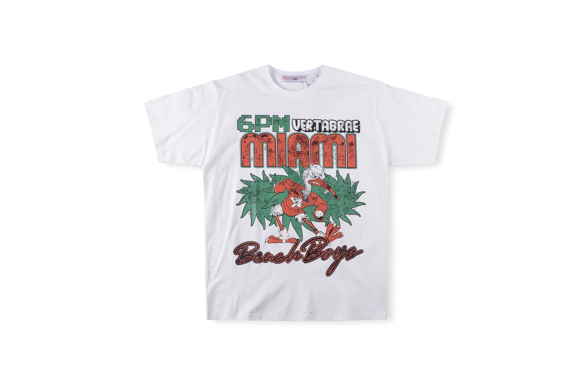 Vertabrate 6PM Miami Beach Boys Graphic T-Shirt White - 1