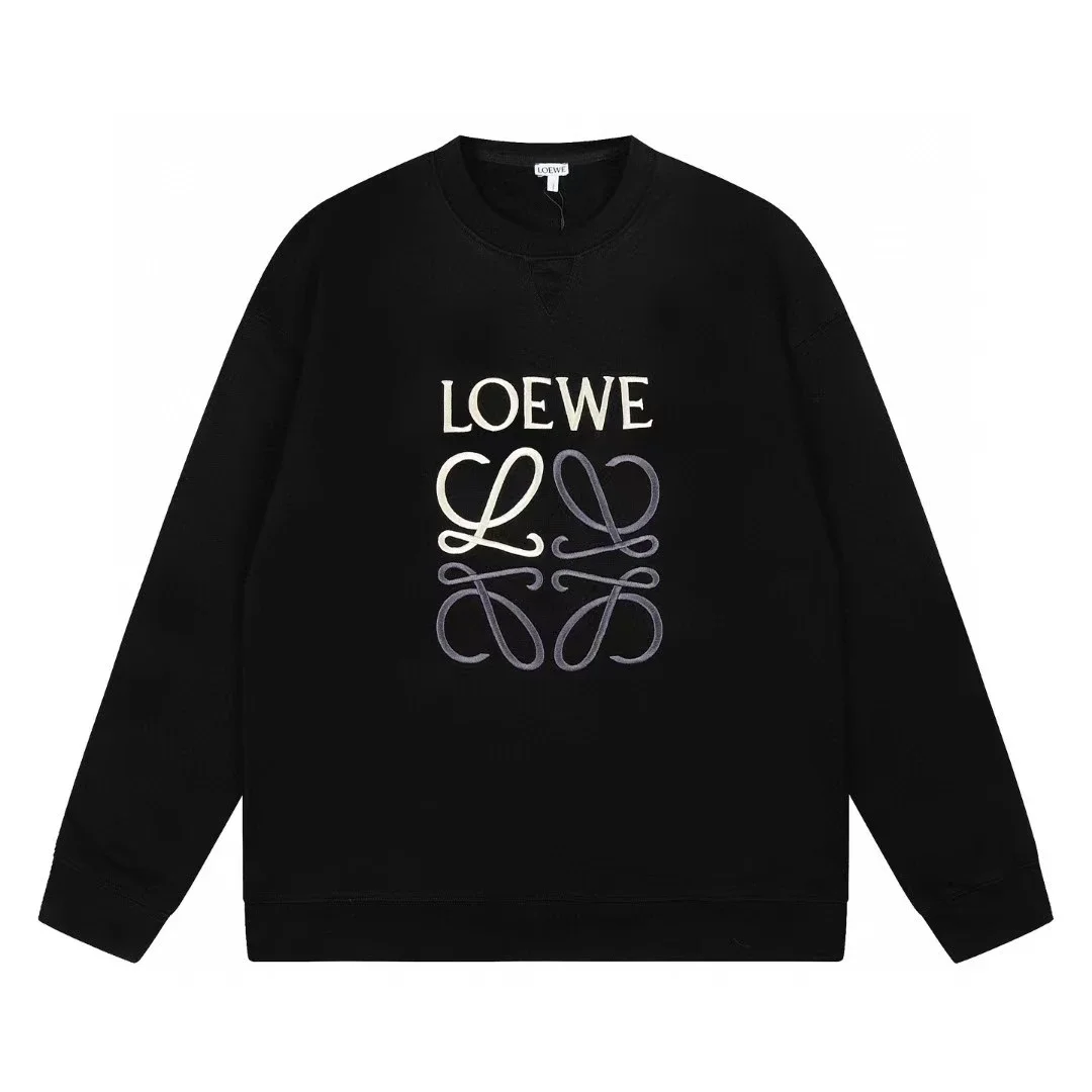 Pure cotton long-sleeved sweatshirt, classic letter embroidery, casual loose and versatile hoodie