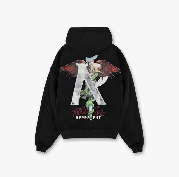 Mötley Crüe x Represent Large 'K' Dragon Hoodie Black - 1
