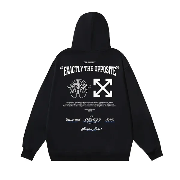 Off-White Exactly The Opposite Black Hoodie - 1