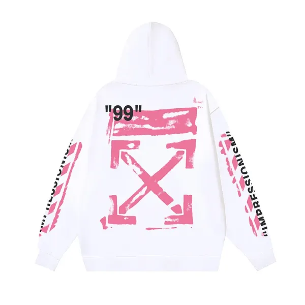Off-White '99' Arrow Print Hoodie White - 1