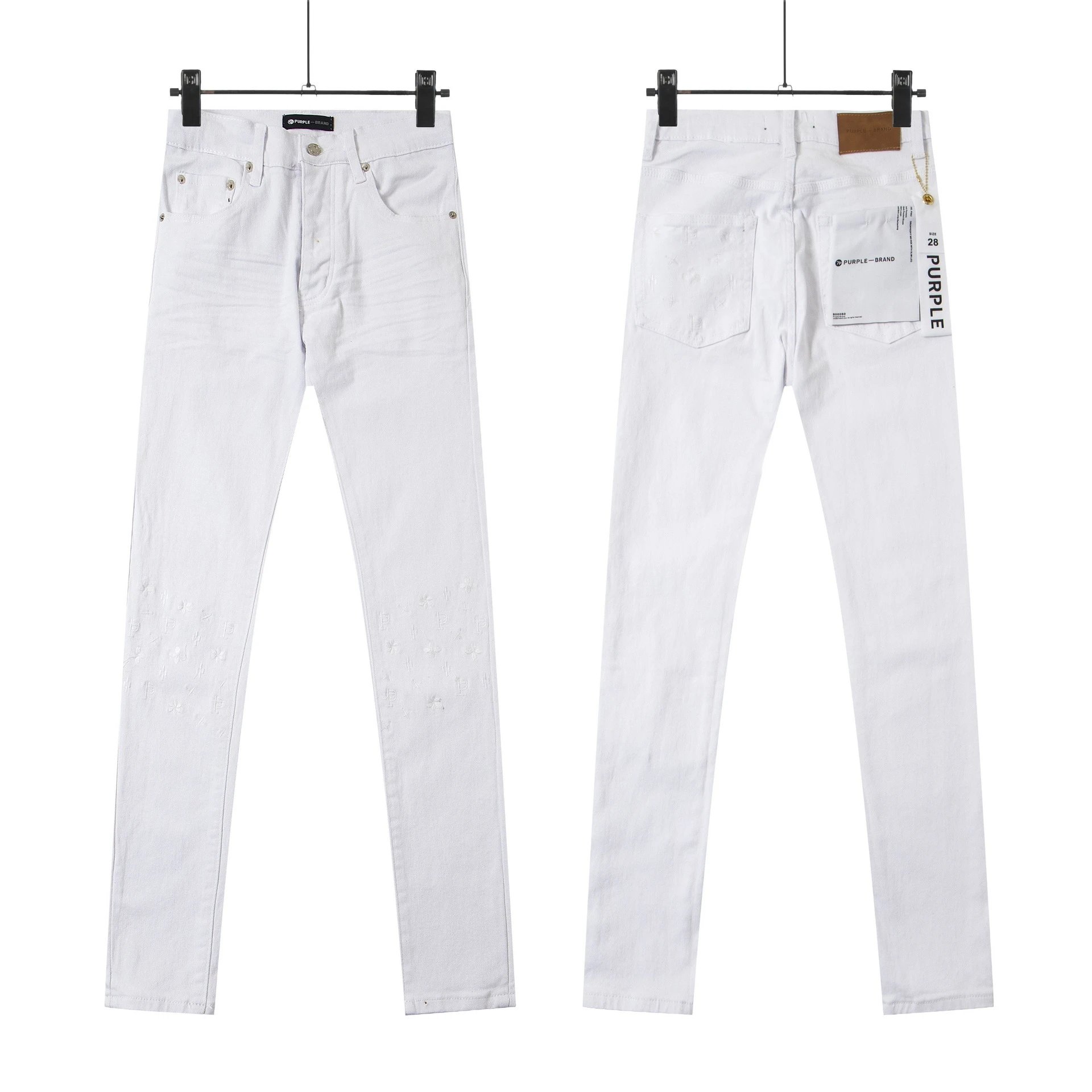 Ripped Patch Jeans Vintage Slim Fit Splatter High-Street Pants photo 8