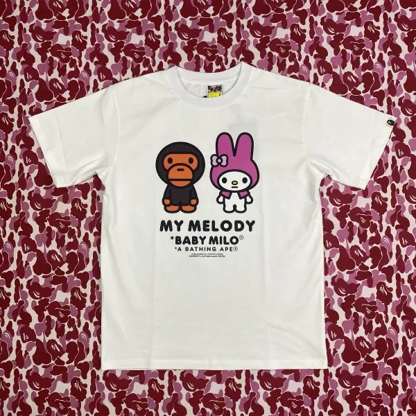 A Bathing Ape x Sanrio Baby Milo Collaboration Graphic T-Shirt White - 3