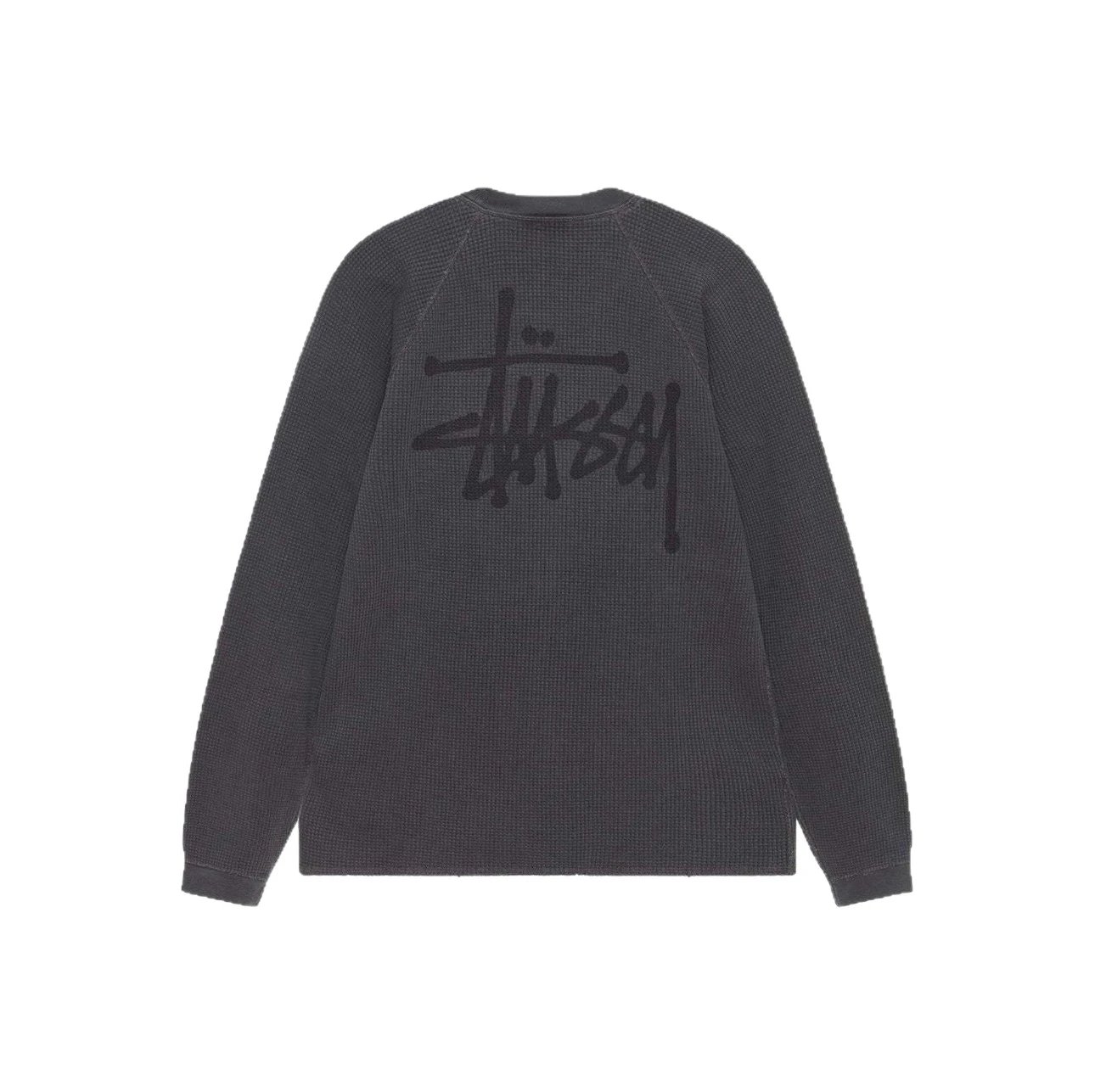 Stussy Ribbed Long Sleeve Crewneck Off White Charcoal Olive Streetwear