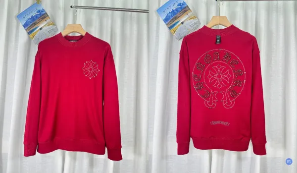 Chrome Hearts x Kinfolk Crystal Embroidered Red Sweatshirt - 1