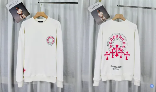 Chrome Hearts x KINFOLK Cross Motif Embroidered White Hoodie - 1
