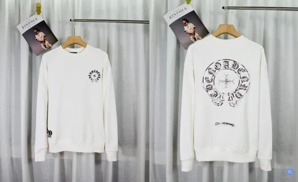 Chrome Hearts x KINFOLK Circle Logo Embroidered White Hoodie - 1